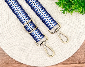Adjustable crossbody strap, replacement purse strap, guitar-strap style strap