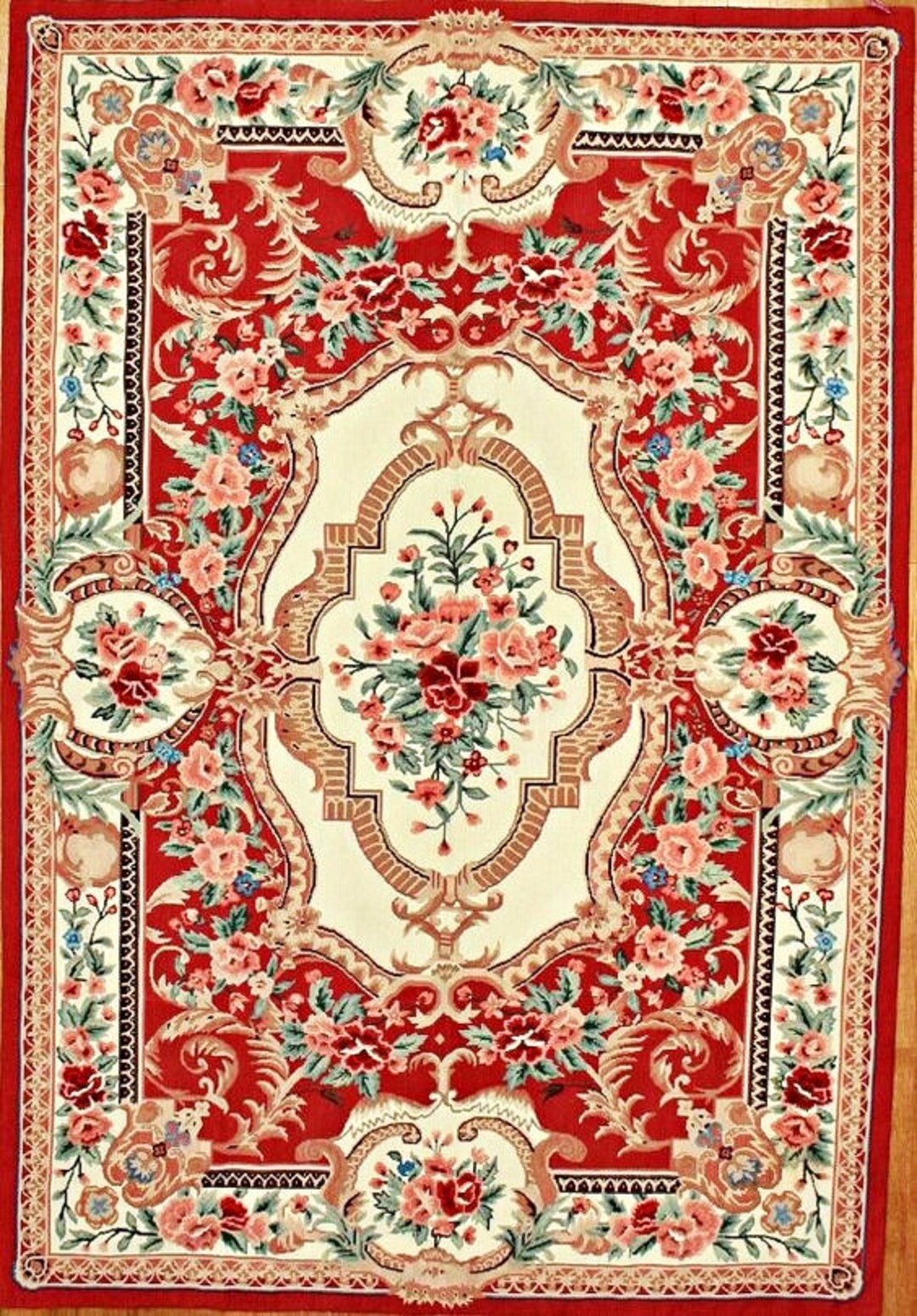 112 Victorian Dollhouse Carpet French Style Red Dollhouse Rug Floral
