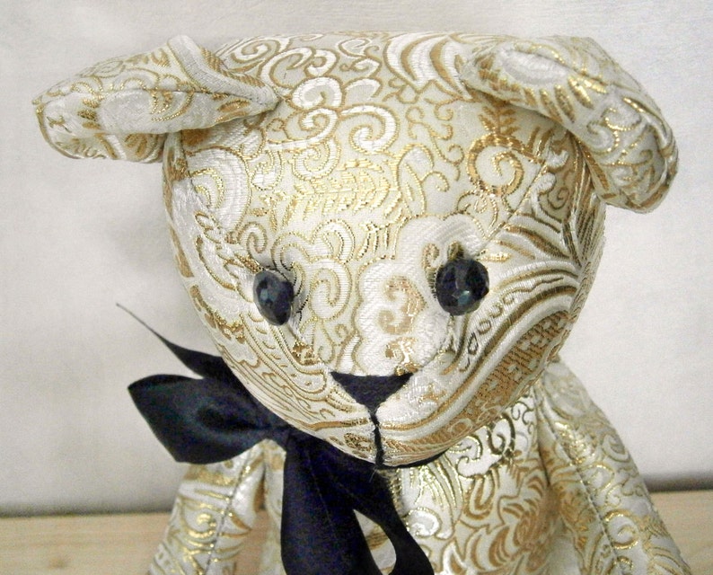 Gold teddy bear Personalised teddy bear Birthday teddy bear Soft teddy bear Nursery teddy bear Teddy art decor Dreamy gold bear Fabric bears