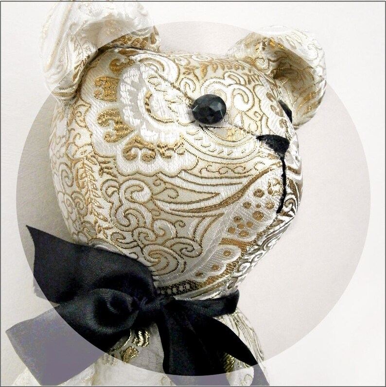 Gold teddy bear Personalised teddy bear Birthday teddy bear Soft teddy bear Nursery teddy bear Teddy art decor Dreamy gold bear Fabric bears