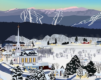 Greeting Cards: Winter in Stowe, Vermont - 12 cards with envelopes