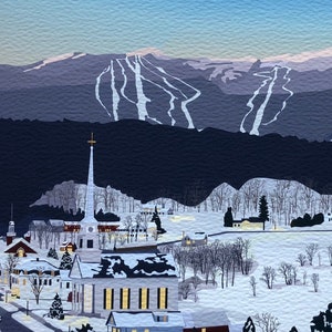 Sunset Stowe Village - Impresión de 11x14" - Sin enmarcar