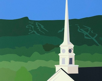 Stowe Village Summer Day - 11x14" Print - Unframed