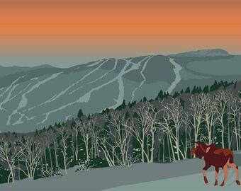 Greeting Cards: Winter on Mt. Mansfield in Stowe, Vermont - 12 cards with envelopes