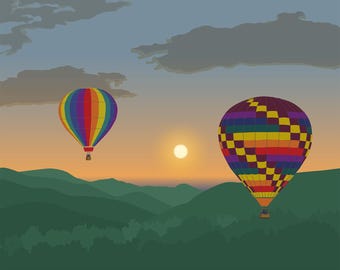 Vermont Sunset Balloons - 11x14" Print - Unframed