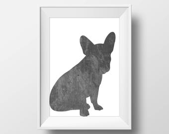 Chalkboard French Bulldog Print, French Bulldog Print, French Bulldog art, Dog decor, Dog lover gift, French Bulldog Wall Art