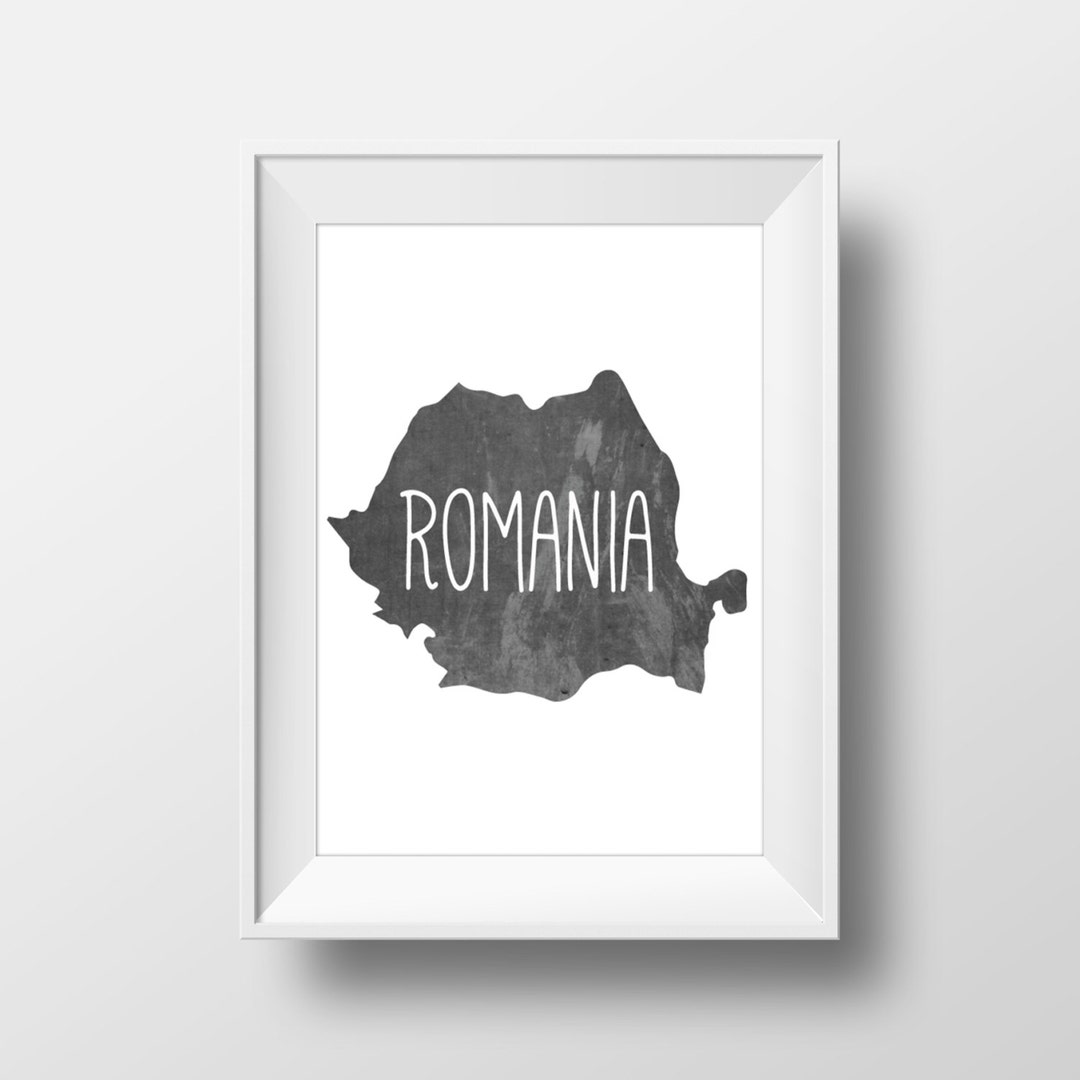 Romania Chalkboard Printable Art Romania Print Romania Art Etsy