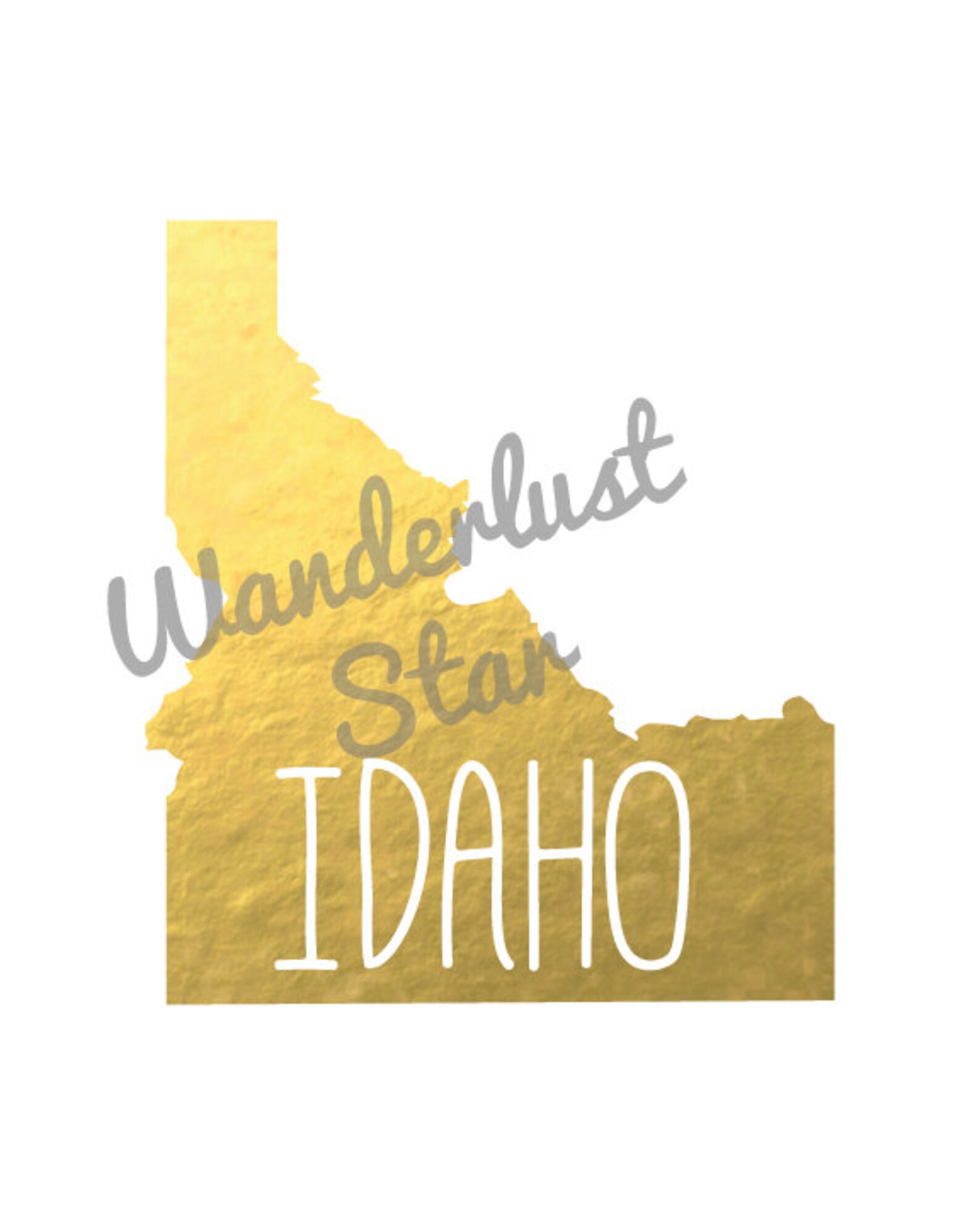 Idaho State Gold Foil Printable Art Idaho Print Idaho Art Etsy