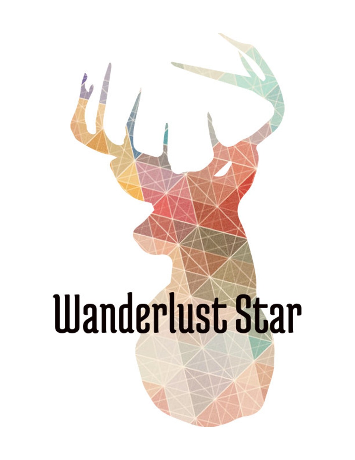Colorful Geometric Deer Print, Deer Print, Deer Wall Art, Geometric ...