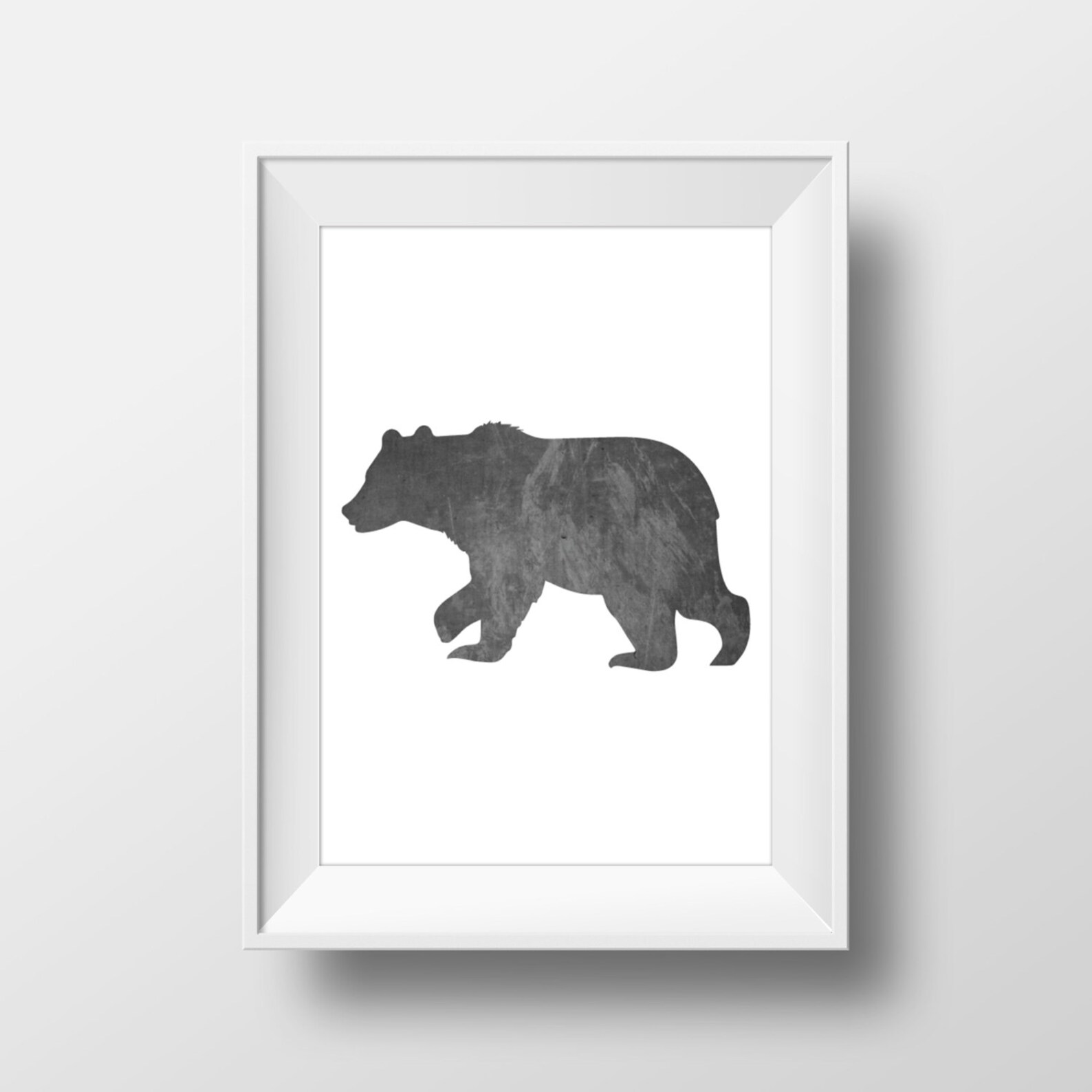 Black Watercolor Bear Print, Bear Print, Bear Wall Art, Watercolor Bear