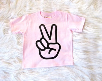 Second Birthday Shirt/ TWO/ Peace sign/ Baby baseball tee/ | Etsy