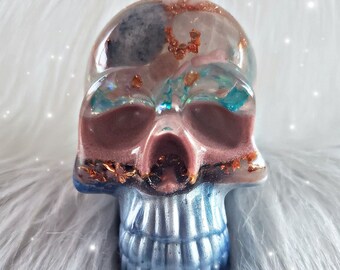 Orgone skull,  resin skull, crystal skull,energy accumulator, crystal decor