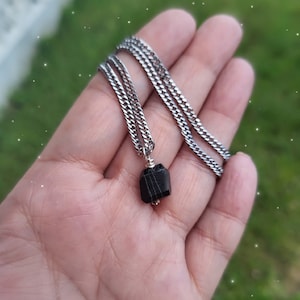 Black Tourmaline necklace, wirewrapped jewelry, crystal jewelry, protection