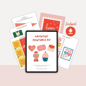 PRINTABLE Valentine&#39;s Day Kit | Valentine&#39;s Day Printables | Printable Valentine&#39;s | Valentine Kit | Valentine&#39;s Day | February Printables