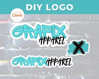 LOGO-Design | Canva Logo-Kit | Canva bearbeitbares Logo | Graffiti-Logo | Anpassbares Logo | DIY Logo | DIY Brandmalerei | Gemaltes Logo