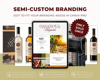 BRANDING Einmal verkauft Branding Kit | Canva Branding Kit | Canva bearbeitbares Logo | Semi Custom Branding | Semi Custom Branding Kit | Weinberg
