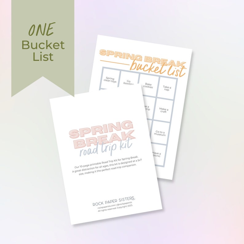 PRINTABLE Spring Break Road Trip Kit | Mini Road Trip Kit | Spring ...