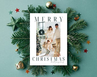EDITIERBARE Übergroße Weihnachtskarte | Große Weihnachtsgrüße Karte | Weihnachtskarte | Schlichte Weihnachtskarte | Canva Karte