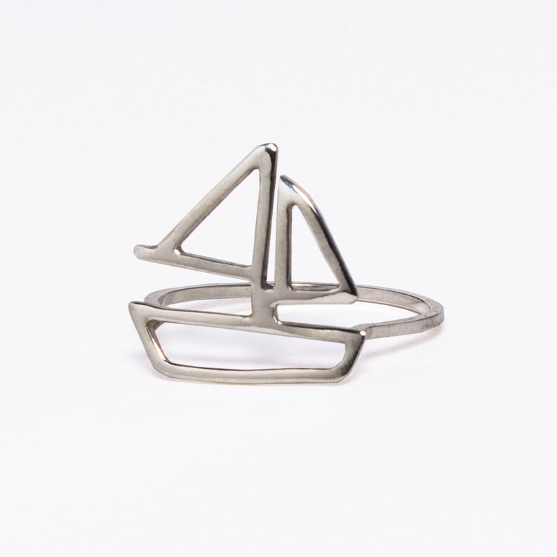 Sailboat Ring in Sterling Silver Nautical Sailing Boat Etsy