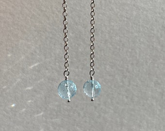 Sky Blue Topaz Earrings • Natural Topaz Earrings • Gemstones & Sterling Silver Earrings • Gift for Her