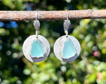 Sea Glass Earrings, Sea Glass Jewelry, Sterling Silver Earrings, Beach Glass Earrings, Seaglass Earrings, Gifts for Her