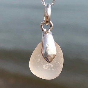 Sea Glass Necklace | Beach Glass Necklace | Sea Glass Jewelry | Simple Sea Glass Necklace | Sterling Silver Necklace | Beach Necklace