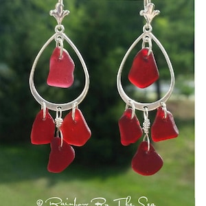 Sea Glass Earrings | Seaglass Earrings | Sea Glass Jewelry | Genuine Sterling Silver Sea Glass Jewelry | Handmade | Beach Glass Earrings
