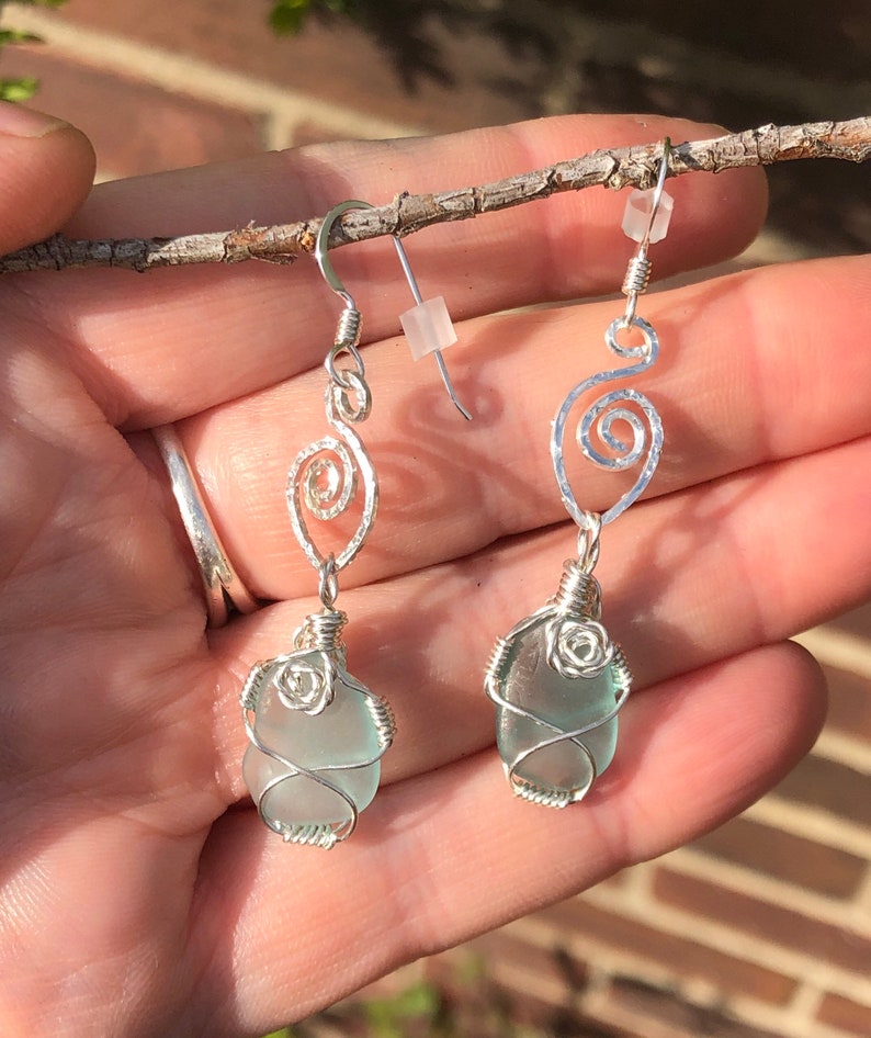 Genuine Sea Glass Earrings Sea Glass Jewelry SeaGlass Earrings Seaglass Jewelry Beach Glass Earrings Beach Glass Jewelry image 8