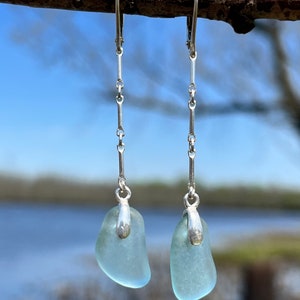 Sea Glass Earrings • Sea Glass Jewelry • Sea Glass Earrings • Sterling Silver Earrings • Beach Glass Earrings • Gift For Her