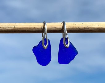 Cobalt Blue Sea Glass Earrings | Sea Glass Jewelry | Sea Glass Earrings | Wedding Earrings | Seaglass earrings | Beach Glass Earrings