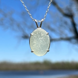 Perfect English Sea Glass Necklace, Sea Glass Jewelry, Sterling Silver Necklace, Seaham Sea Glass, Beach Glass Necklace, Gift for Her