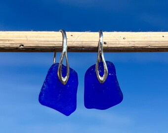 Cobalt Blue Sea Glass Earrings | Sea Glass Jewelry | Sea Glass Earrings | Wedding Earrings | Seaglass earrings | Beach Glass Earrings