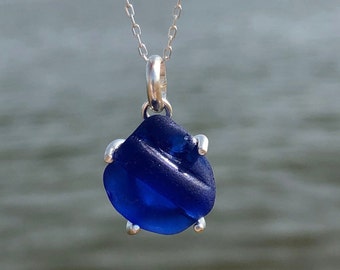 Sea Glass and Sterling Prong Charm | Sea Glass Jewelry| Small Charm | Beach Glass Jewelry | Small Charm Necklace | Gift