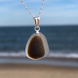 English Sea Glass Necklace | Beach Glass Necklace | Sea Glass Jewelry | Sea Glass Necklace | Sterling Silver Necklace | Seaham sea glass