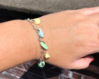 Seeglas Armband, Milch Seeglas, Seeglas Schmuck, Farbe Seeglas, Sterling Silber Armband, Seaham Sea Glass
