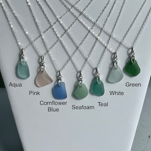 Irregular Sea Glass Necklace, 6+ Colors Beach Glass Necklace, Sea Glass Pendant Jewelry, Simple Sea Glass Necklace, Gift for Mother’s Day