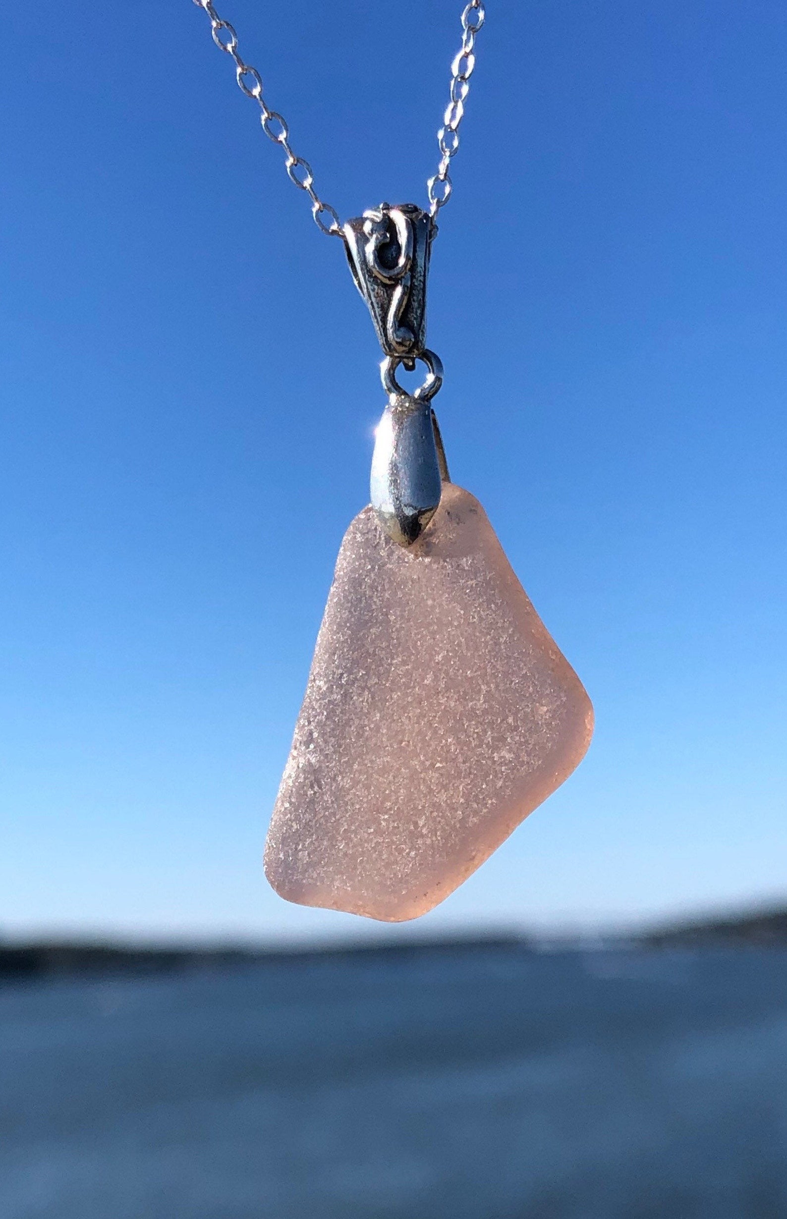Pink Sea Glass Necklace Sea Glass Jewelry Sea Glass & Etsy UK