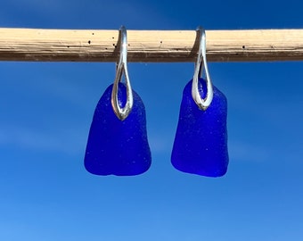 Cobalt Blue Sea Glass Earrings | Sea Glass Jewelry | Sea Glass Earrings | Wedding Earrings | Seaglass earrings | Beach Glass Earrings