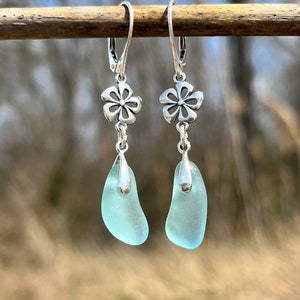 Sea Glass Earrings • Sea Glass Jewelry • Beach Glass Earrings • Sterling Silver Earrings • Bridesmaids Gifts • Gift for Her