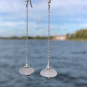 Sea Glass Earrings • Sea Glass Jewelry • Seaglass Earrings • Sea Glass & Sterling Silver Earrings • Beach Glass Earrings