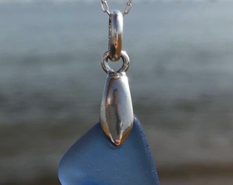 Sea Glass Necklace | Beach Glass Necklace | Sea Glass Jewelry | Simple Sea Glass Necklace | Sterling Silver Necklace | Beach Necklace