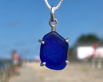 Sea Glass Necklace | Beach Glass Necklace | Sea Glass Jewelry | Simple Sea Glass Necklace | Sterling Silver Necklace | Beach Necklace Charms