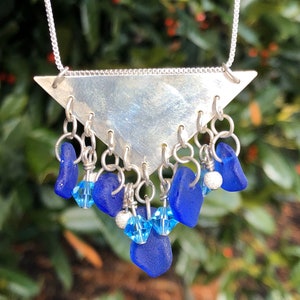 Sea Glass Necklace / Sea Glass Bar Necklace / Sterling Silver Jewelry / Sea Glass Jewelry / Beach Glass Jewelry / Beach Glass Necklace