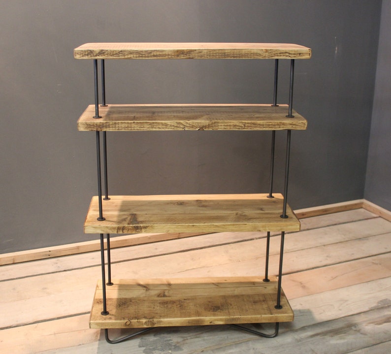 Scaffold Board Shelving Unit 4 Shelf With Steel Hairpin Image 0