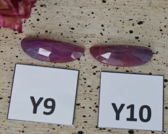 Faceted Ruby and Sapphire Cabochon, Ruby Cabochon, Gem Ruby, Birthstones Y9 & Y10
