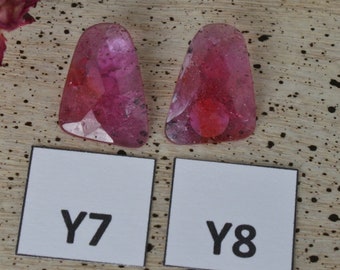 Faceted Ruby Cabochon, Ruby Cabochon, Gem Ruby, Birthstones Y7 & Y8