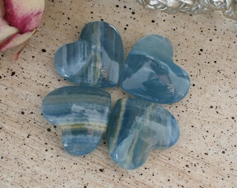 2インチ レムリアンブルーカルサイト クリスタルハート #7 アクアチン