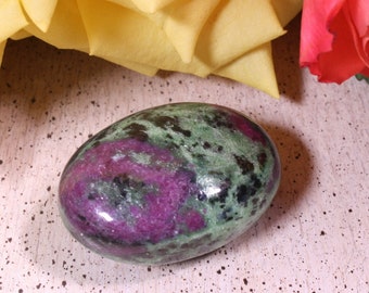 Ruby and Zoisite Palm Stone from Tanzania 87.9g