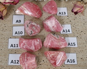 Rhodochrosite Polished Free Forms, Hand Polished Rhodochrosite from Argentina, Stones for the Heart Chakra