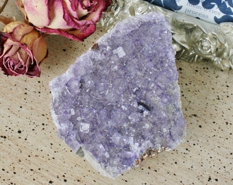 Purple Fluorite Crystal with Sphalerite on Limonite, from Elmwood Mine, Tennessee, 3.11"x2.42"x1.66", weight: 204.7 grams
